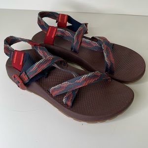 Chaco red navy coral ankle strap outdoor hiking sandals size 11
